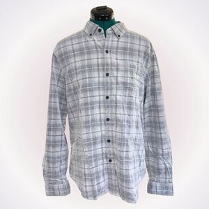 Legacy Copper & Oak Gray Plaid Button-Up Shirt | Sz M
